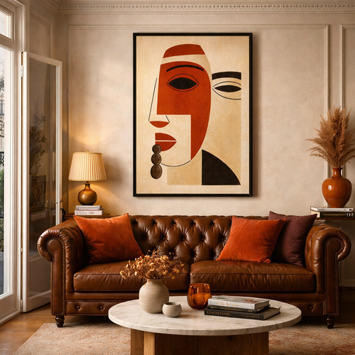 Tableau Sénégal – Géométrie Rouge